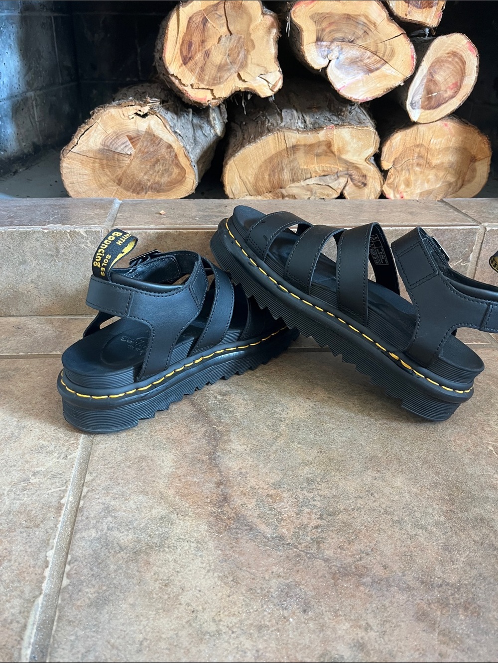 Dr. Marten’s Black Blaire Athena Leather Strap Sandals - Women’s US 8